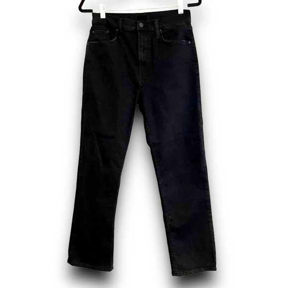 MOTHER High Waist Rider Ankle Cropped Jeans in Black Denim Not Guilty Women's 28 - Picture 2 of 9